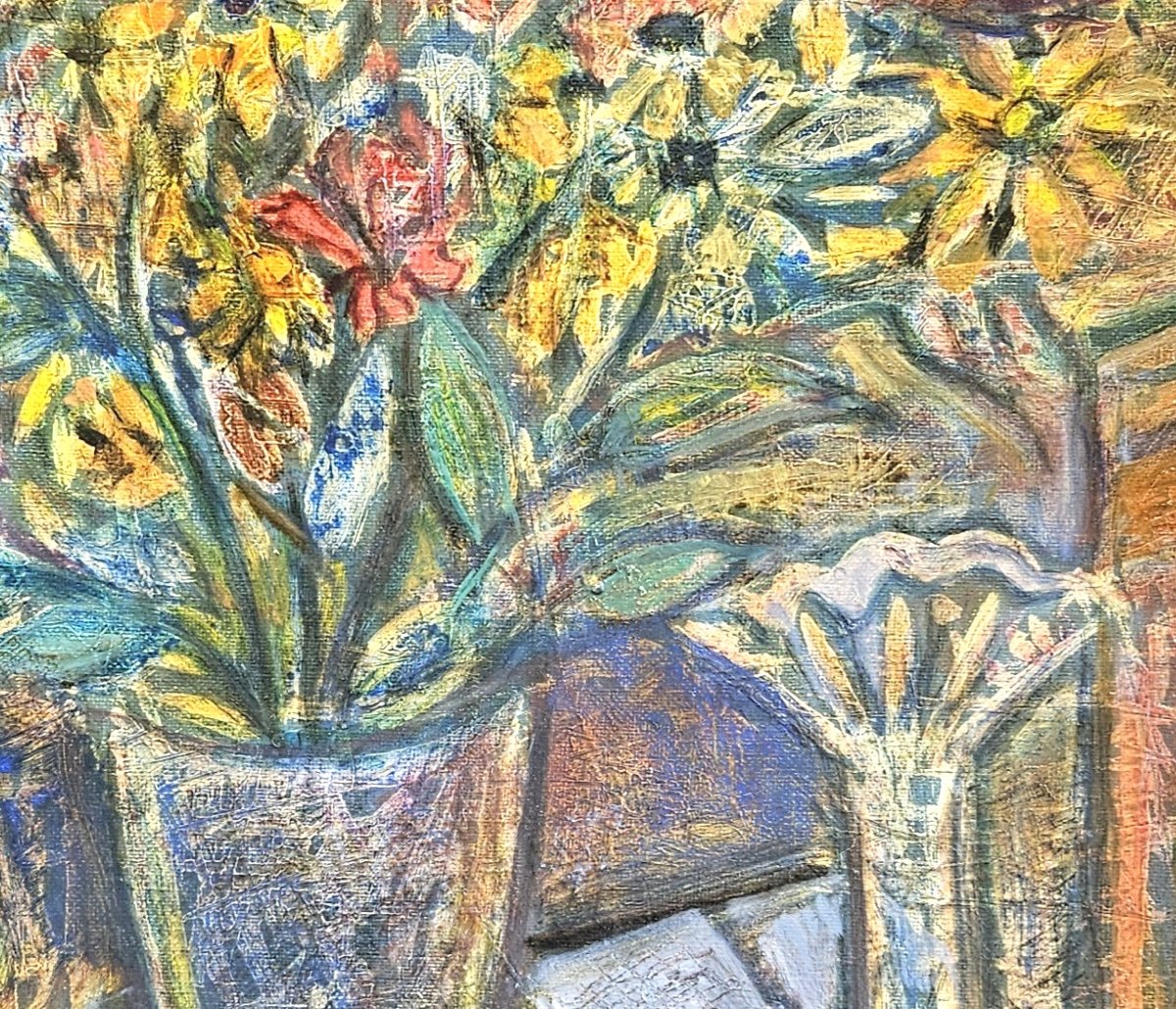 Flowers And An Apple By Edmond Duplan-photo-2