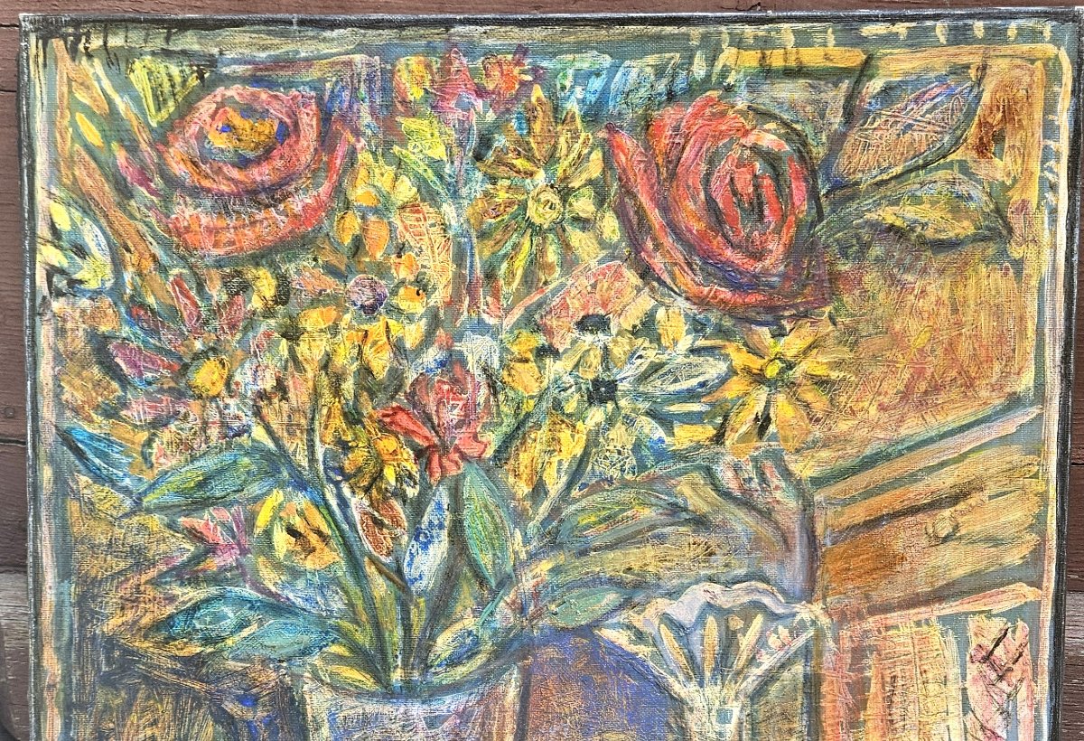 Flowers And An Apple By Edmond Duplan-photo-3