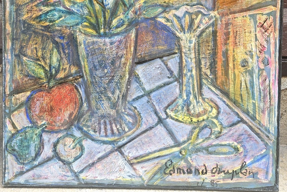 Flowers And An Apple By Edmond Duplan-photo-4