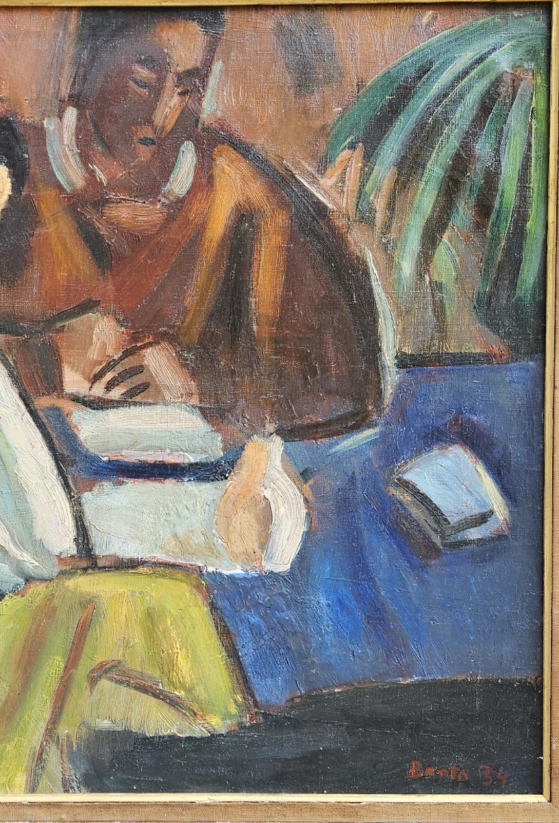 Reading  By Laszlo Barta 1902–1961-photo-6