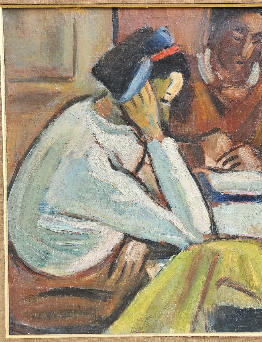 Reading  By Laszlo Barta 1902–1961-photo-7