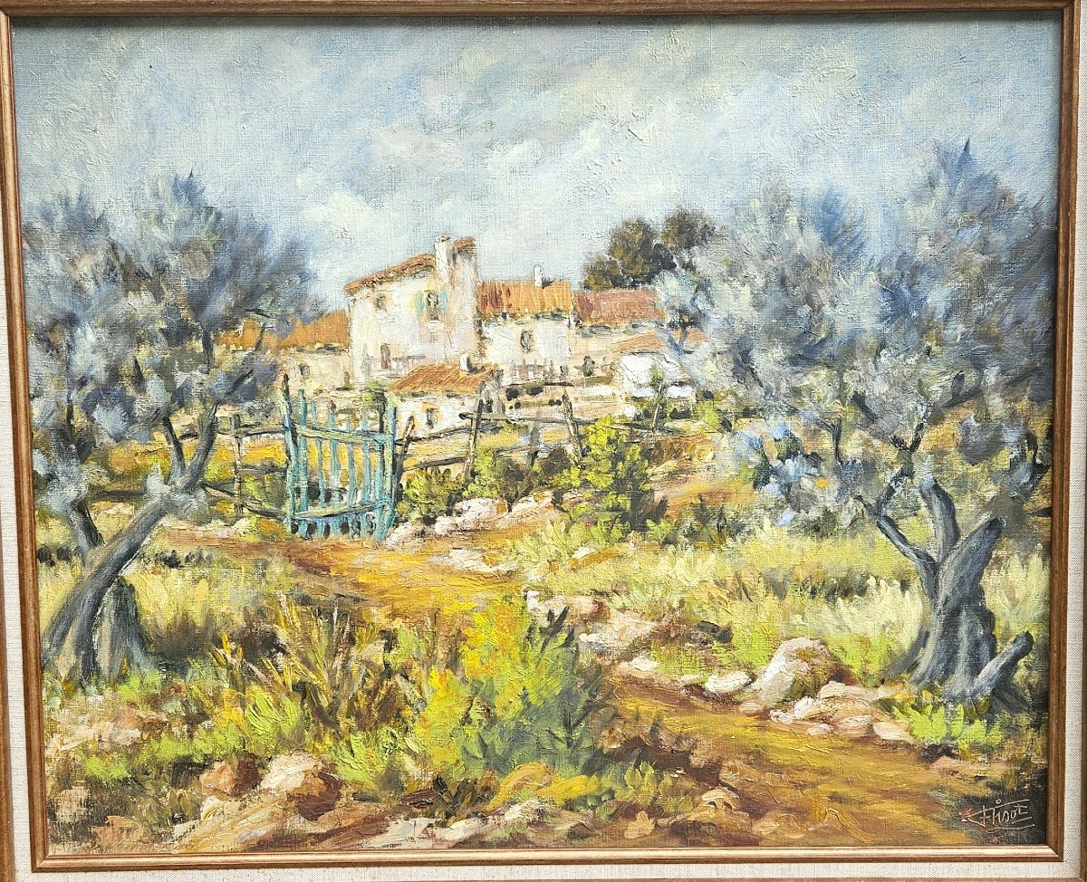 "the Olive Grove Farmhouse" By Félix Tisot (1909–1979)-photo-2