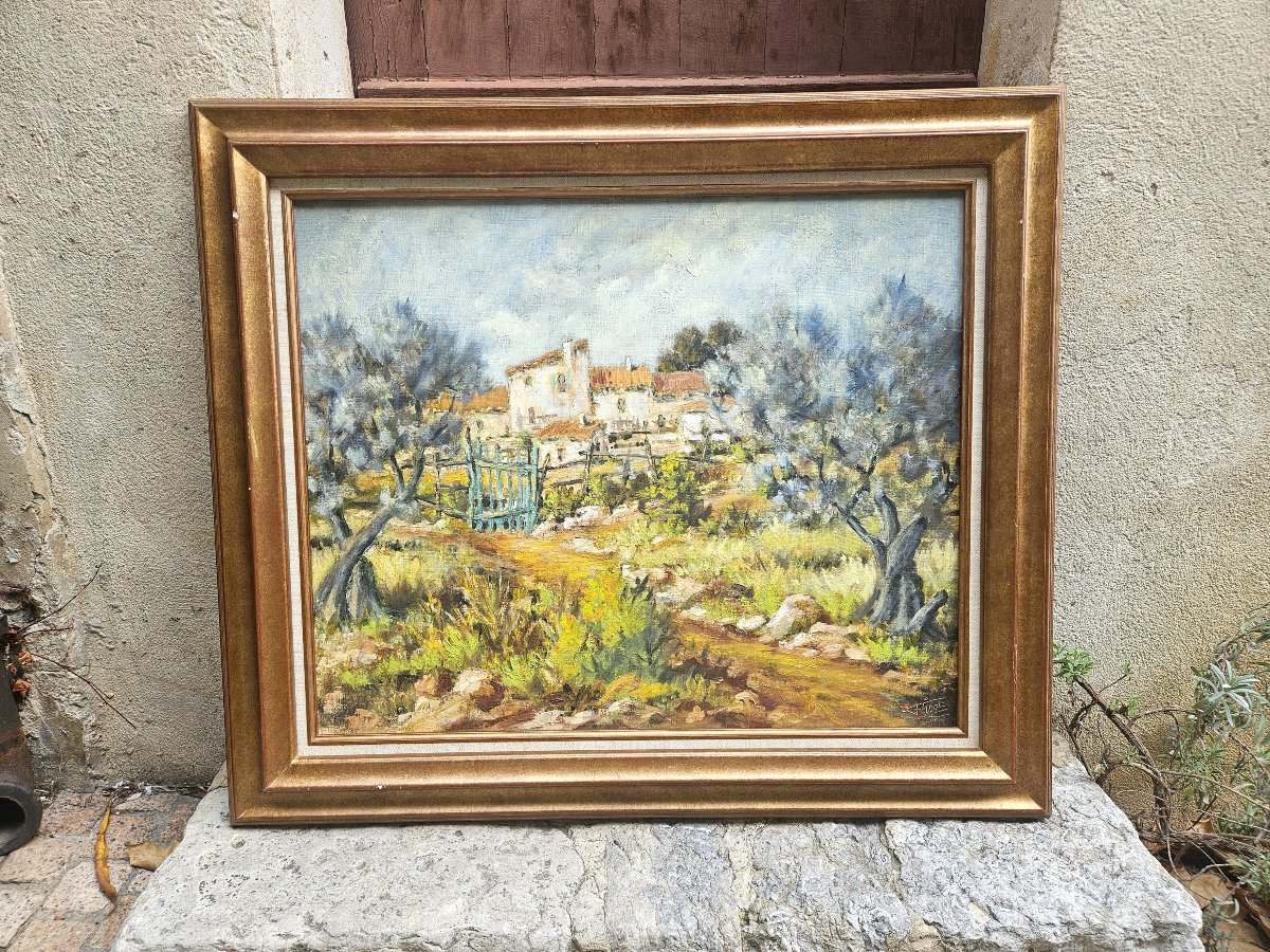 "the Olive Grove Farmhouse" By Félix Tisot (1909–1979)-photo-1