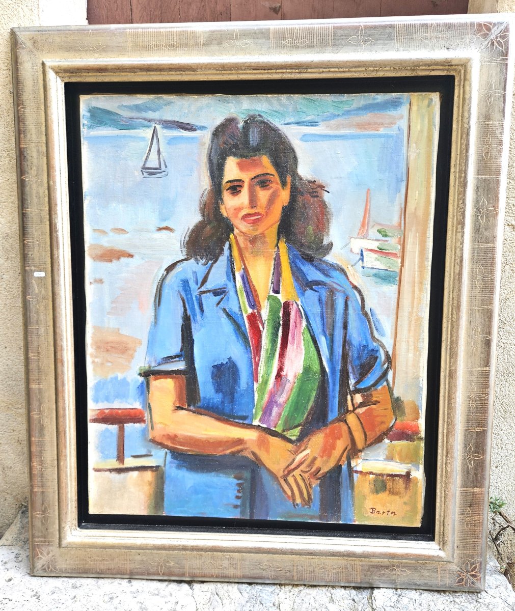 Portrait In St. Tropez By Laszlo Barta (1902–1961)-photo-2