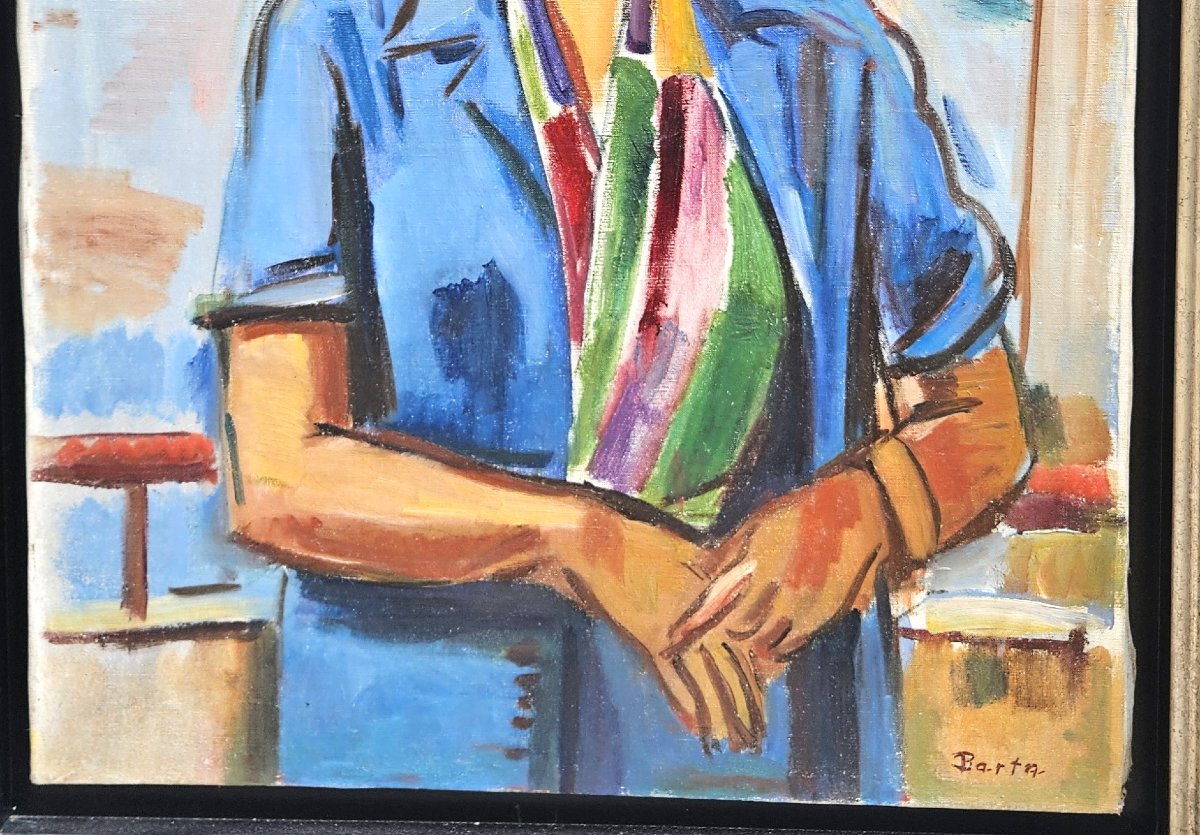 Portrait In St. Tropez By Laszlo Barta (1902–1961)-photo-3
