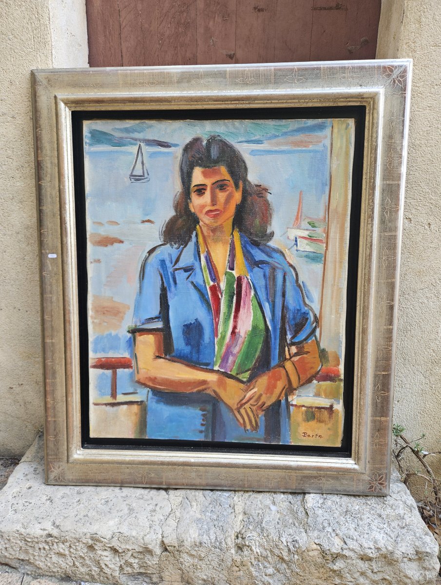 Portrait In St. Tropez By Laszlo Barta (1902–1961)-photo-7