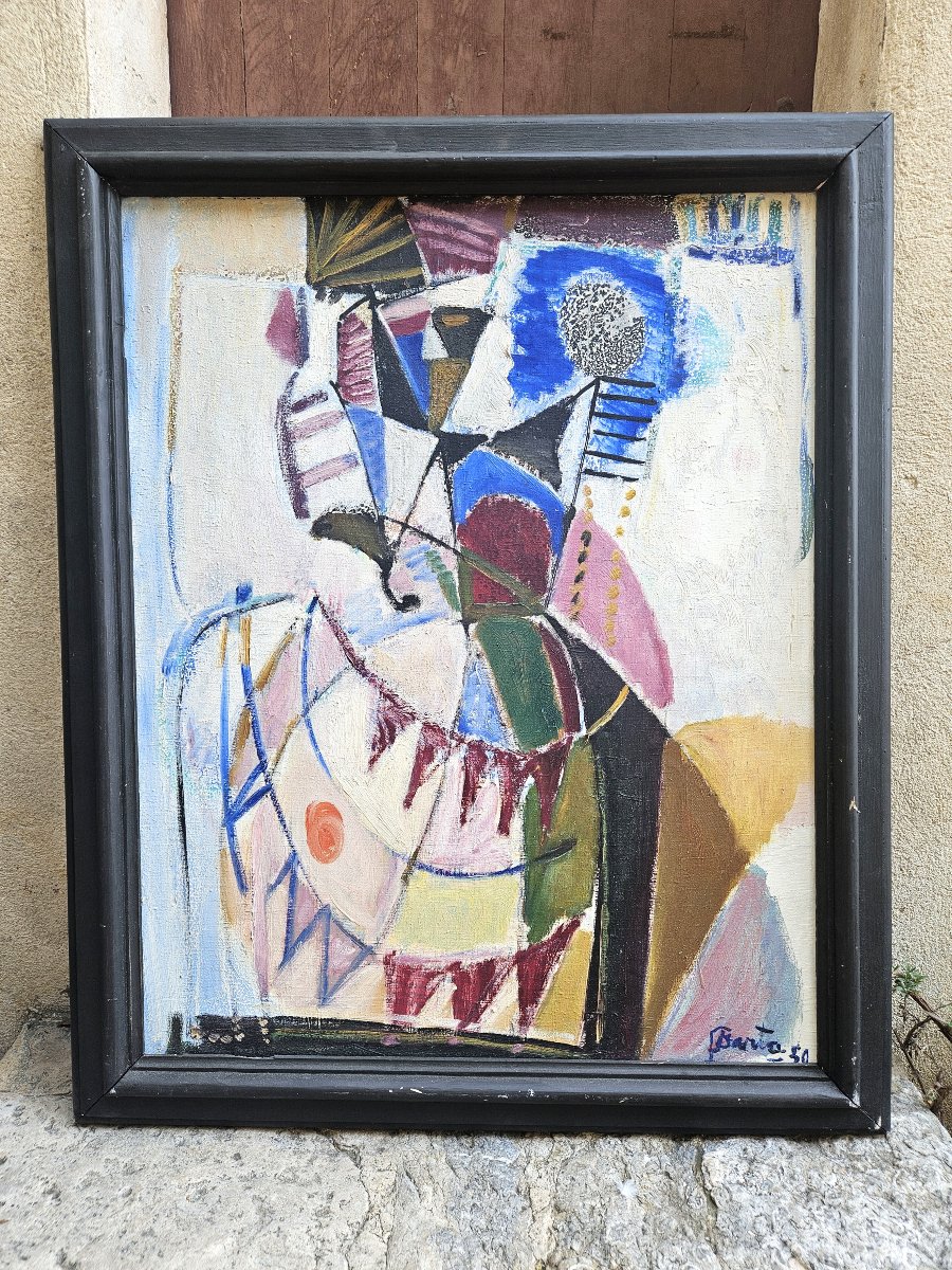 Modernist Portrait From 1950 By Laszlo Barta (1902–1961)-photo-2