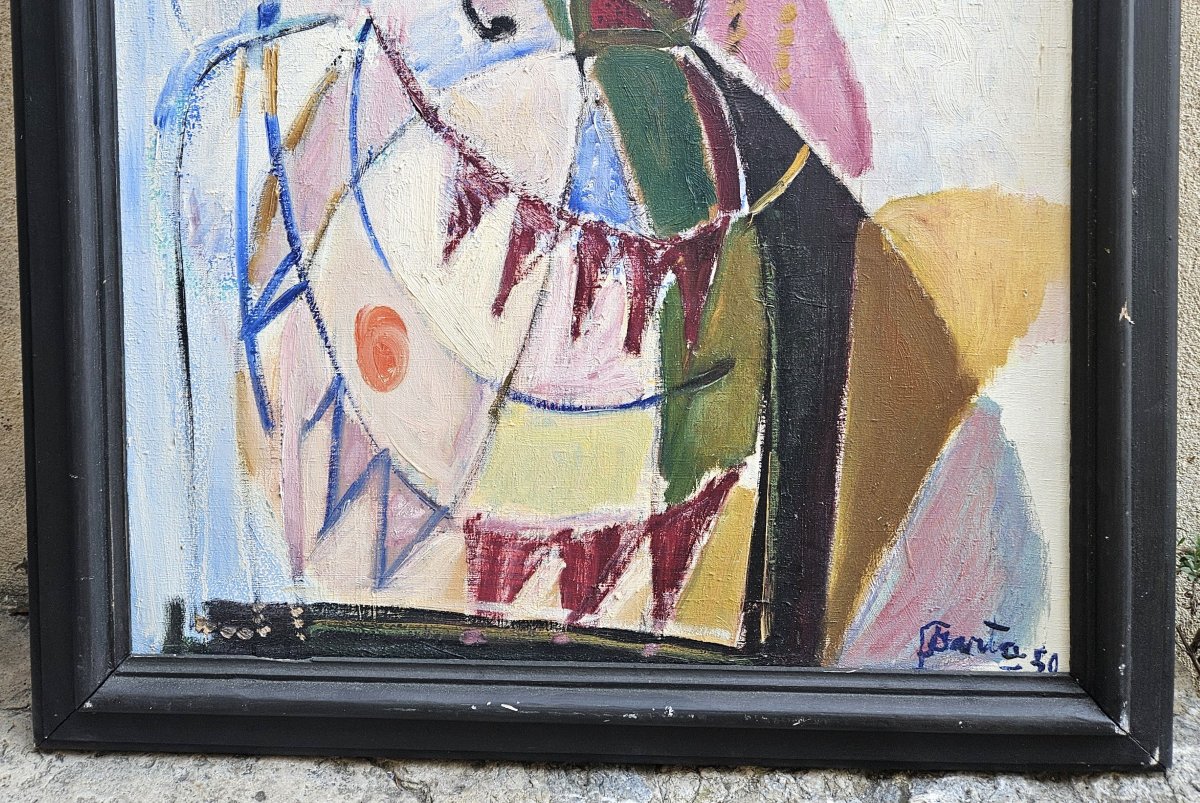 Modernist Portrait From 1950 By Laszlo Barta (1902–1961)-photo-2