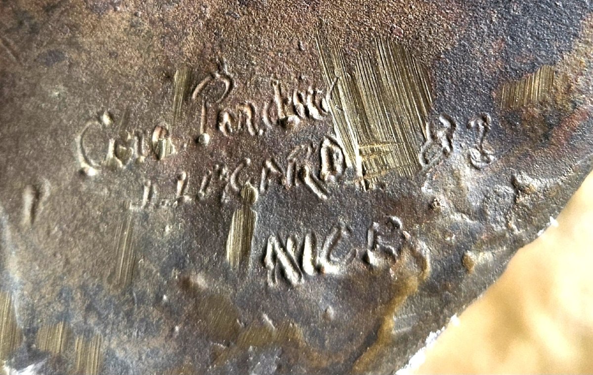 Portrait en bronze signé-photo-1