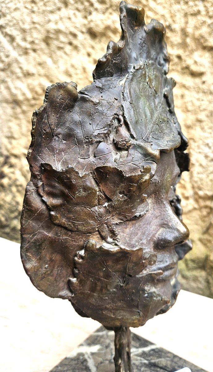 Portrait en bronze signé-photo-6