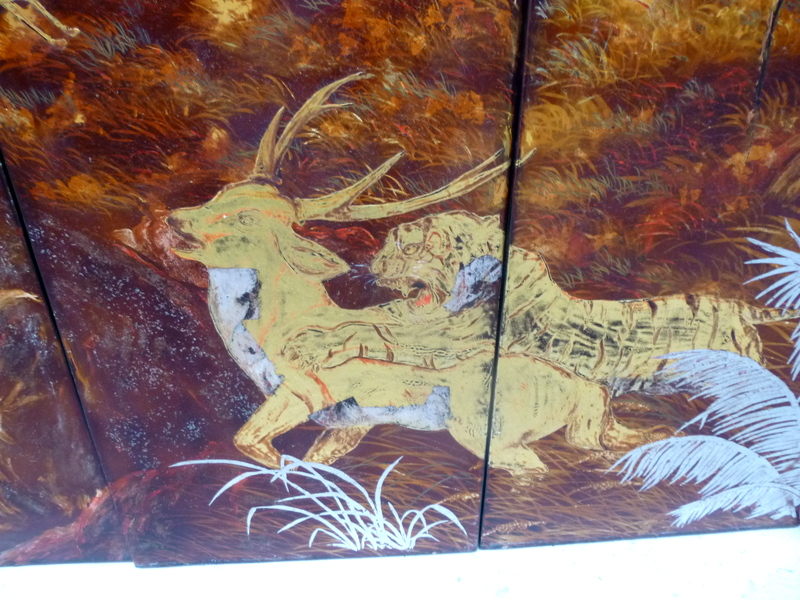 4 Lacquer Panels Years 1950-1960 Vietnam Signed-photo-2