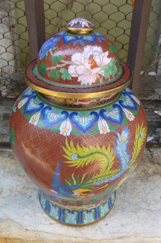 Cloisonne Vase On Bronze Nineteenth China