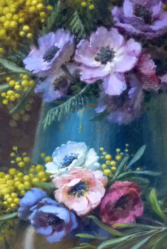 Superbe Bouquet De Fleurs Par Umberto Tolleri Nice 1929-photo-3