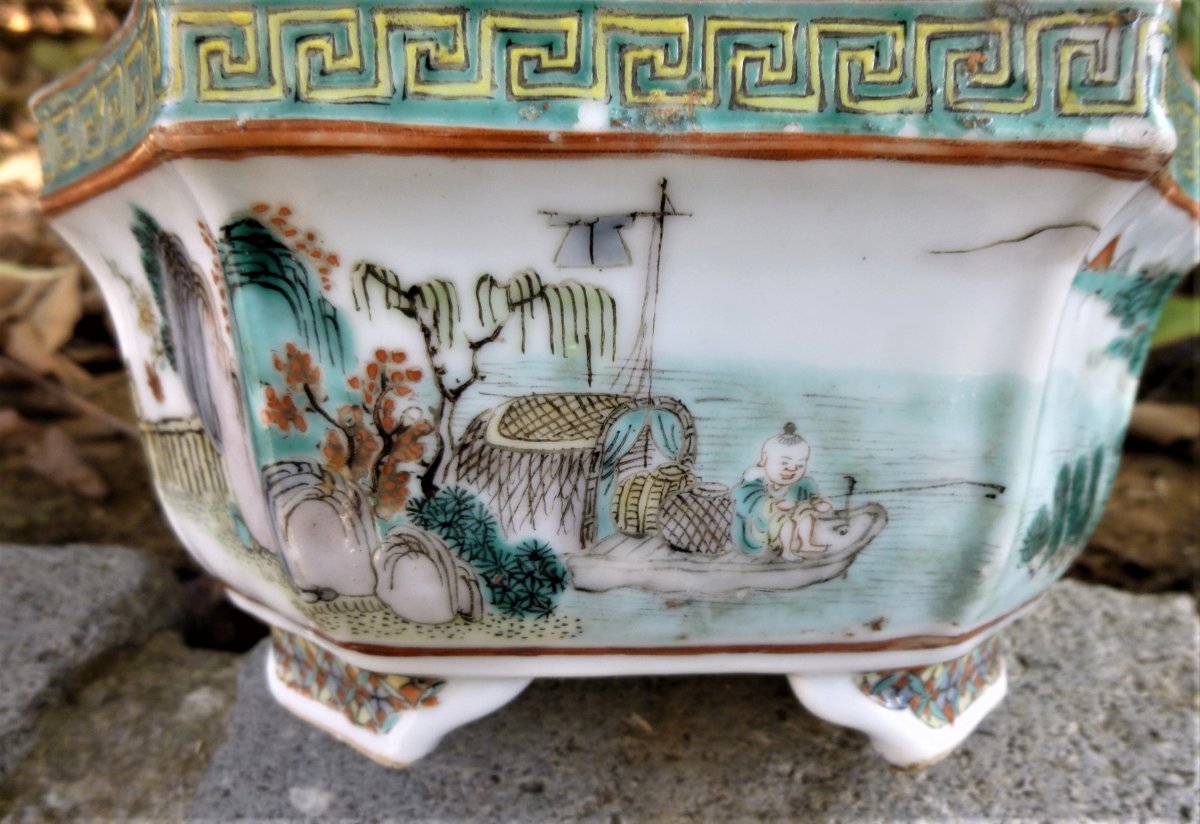 Jardiniere China Porcelain Famille Verte XVIIIth-xixth-photo-4