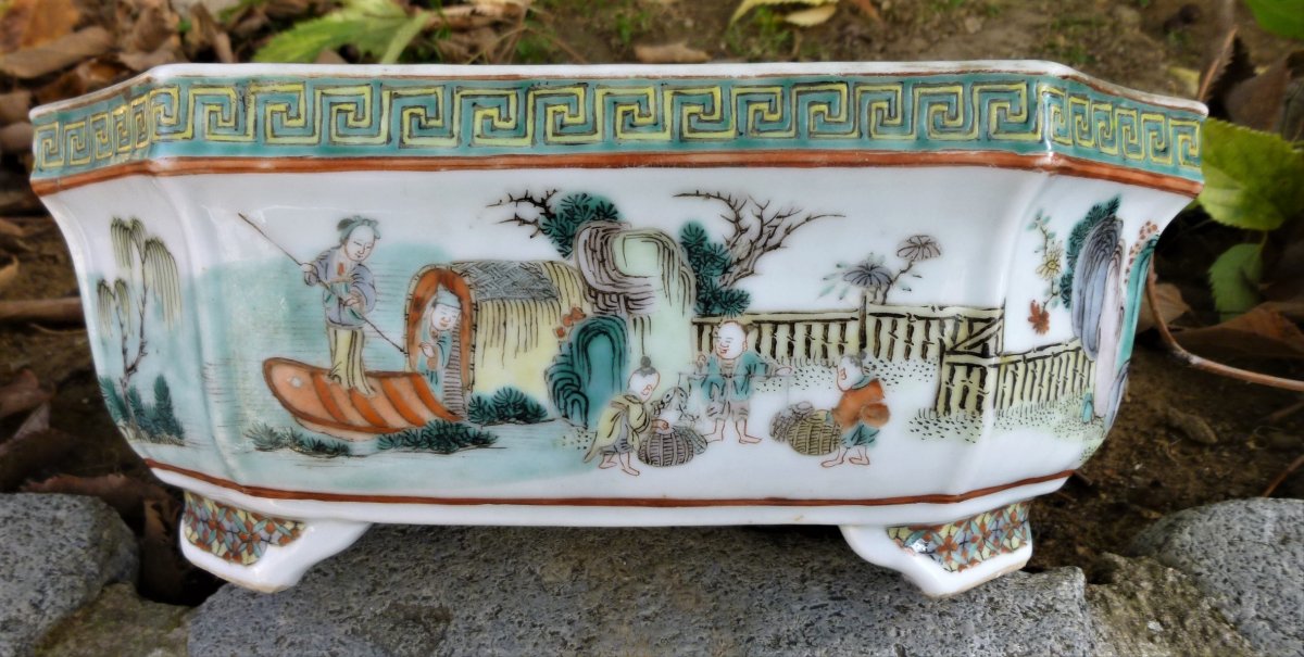 Jardinière Chine Porcelaine Famille Verte XVIIIème - XIXème-photo-1