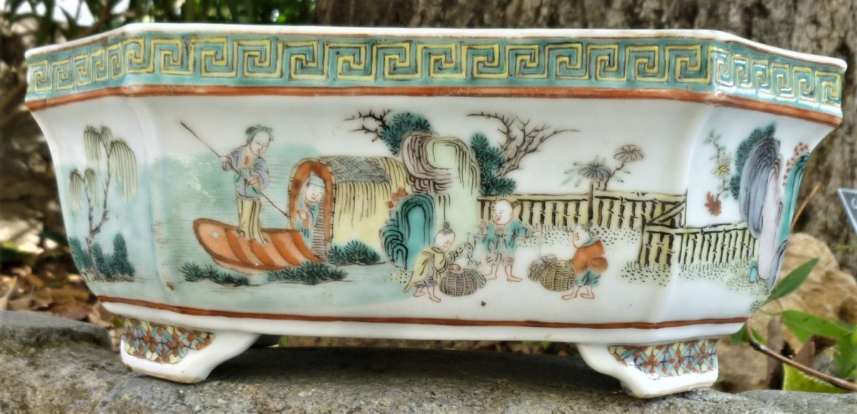 Jardiniere China Porcelain Famille Verte XVIIIth-xixth-photo-6