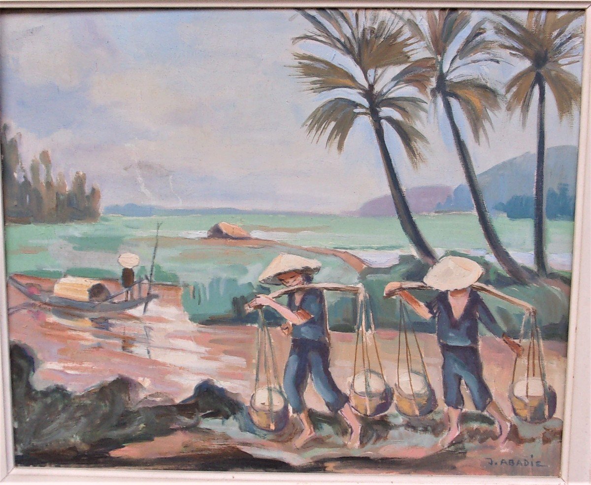 La Riziere Vietnam 1949  Par Jean Abadie 1921-2010 -photo-2