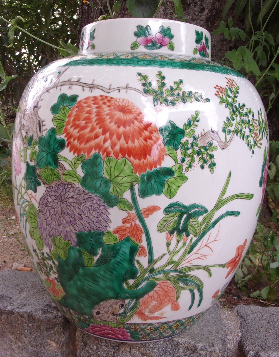 Vase En Porcelaine De Chine Fin XIXème Début XXème étiquette d'Origine Période République