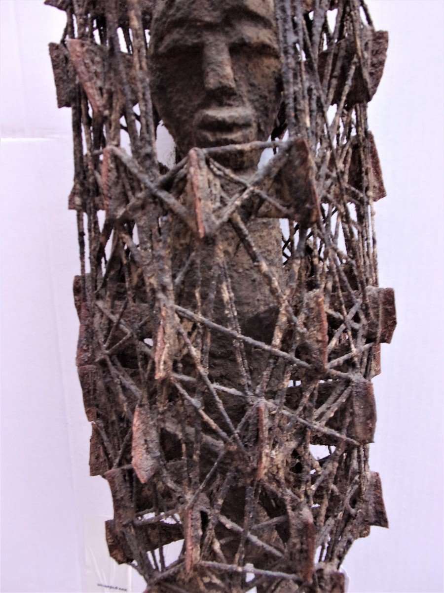 Extremely Rare Ko Diougou Sculpture From Burkina Faso Height 71cm With Thick Sacrificial Patina-photo-4