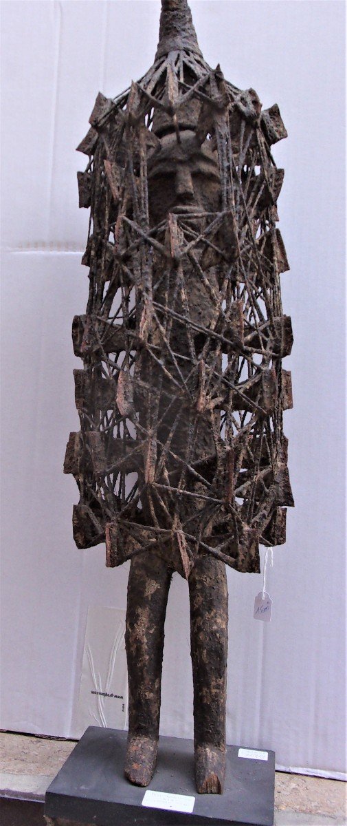 Extremely Rare Ko Diougou Sculpture From Burkina Faso Height 71cm With Thick Sacrificial Patina-photo-5