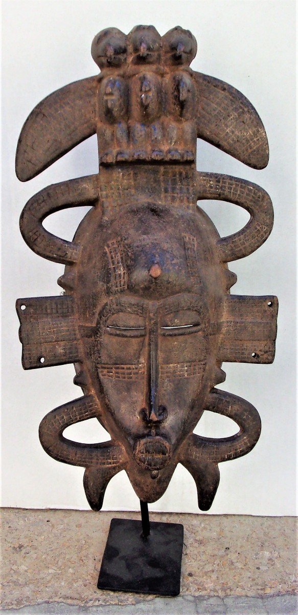 Superb Old Kpelié Dance Mask - Senoufo, Mali With Patina Of Use