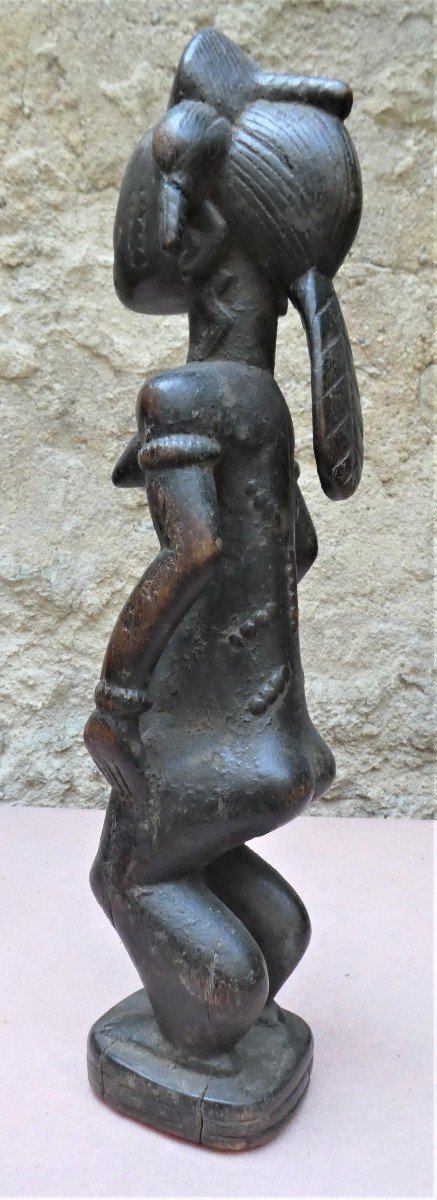 Superbe Et Ancienne Statue Féminine Baoulé Blolo Bla De Côte d'Ivoire-photo-4