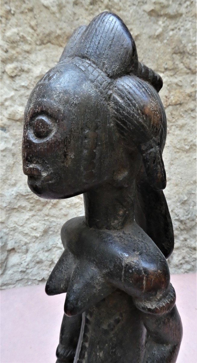 Superbe Et Ancienne Statue Féminine Baoulé Blolo Bla De Côte d'Ivoire-photo-5