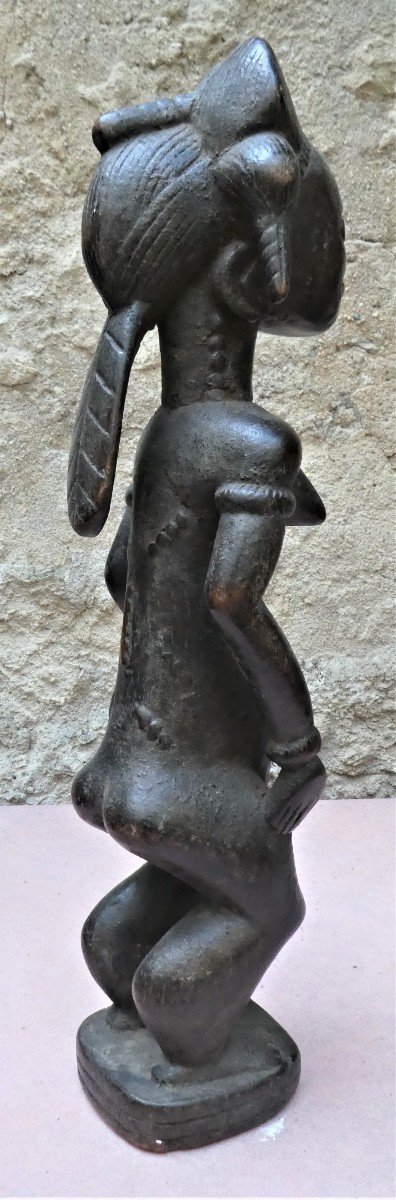 Superbe Et Ancienne Statue Féminine Baoulé Blolo Bla De Côte d'Ivoire-photo-6