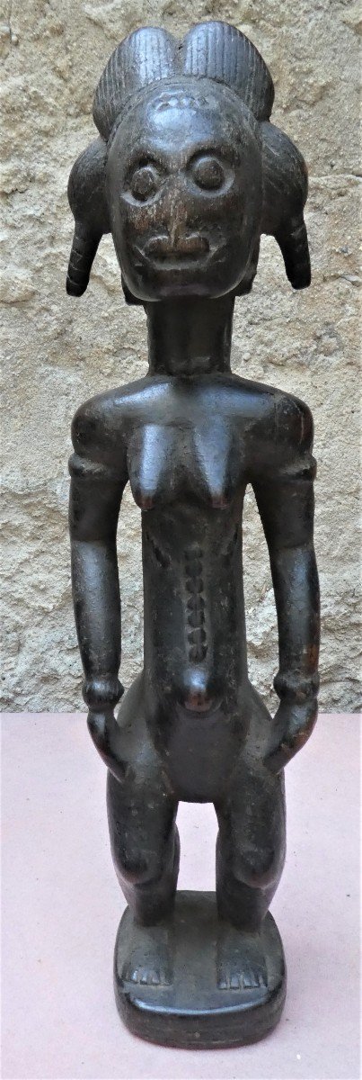 Superbe Et Ancienne Statue Féminine Baoulé Blolo Bla De Côte d'Ivoire