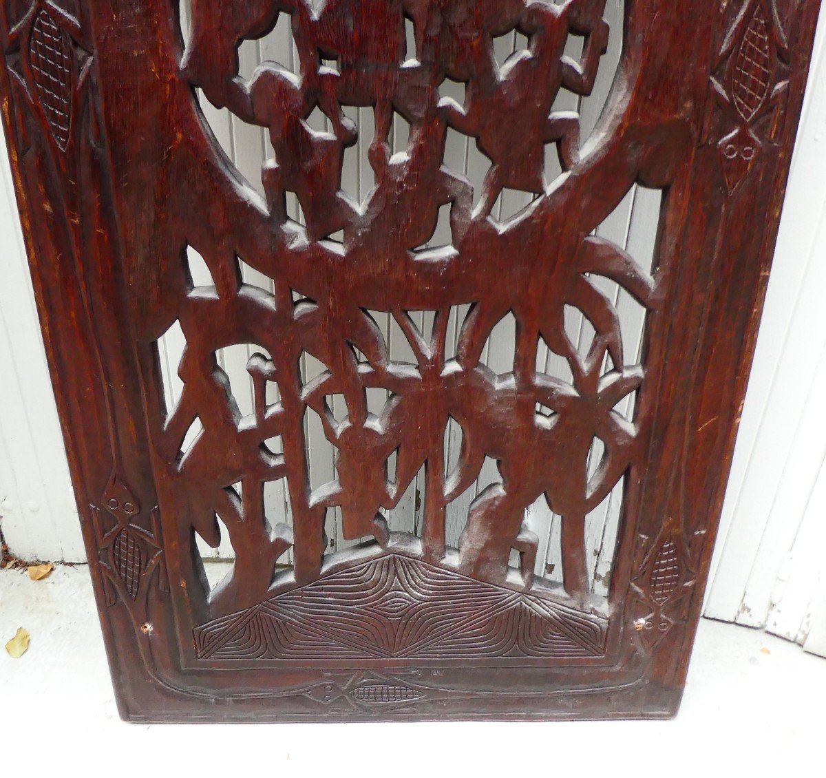 Hardwood Panel Inlaid With Bamoun Bronzes From Cameroon-photo-5