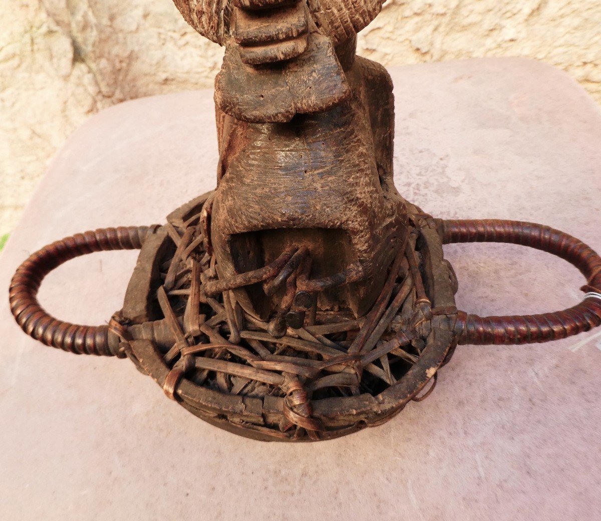 Ancient Reliquary Basket Téké Du Congo-photo-2