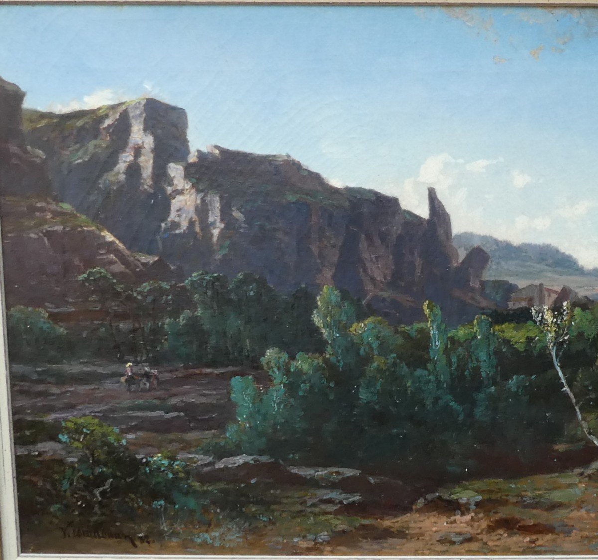 Paysage Boisé Par Vincent Courdouan 1810-1893-photo-7