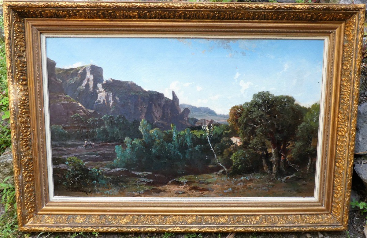 Paysage Boisé Par Vincent Courdouan 1810-1893