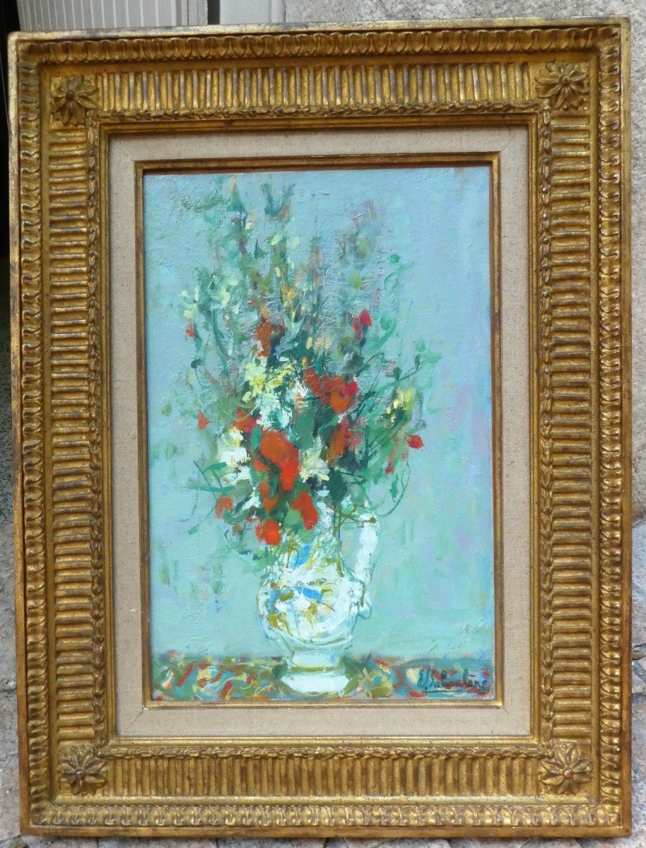 Bouquet De Fleurs Par Eugène Baboulene 1905-1994-photo-2