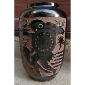 Large Art-deco Vase By Roger Mequinion 1905-1985