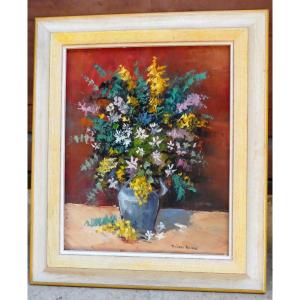 Bouquet De Fleurs Par Robert Rouard 1930-2006