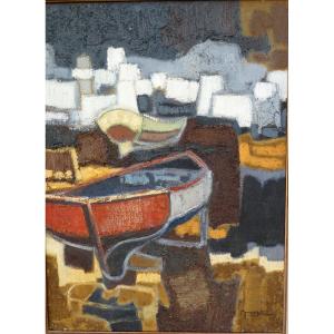 Boats In Marseille By Jean Gorrita XIXth - XXth