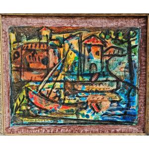 Port Vendres By Edmond Duplan 1910-1994