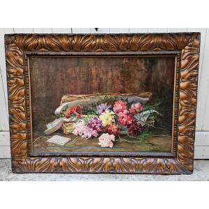 The Flower Basket By Lillie Honorat 19th-20th Century