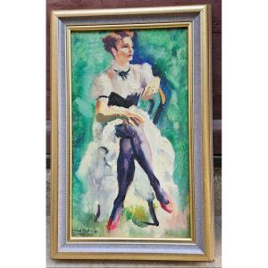 Jeune Femme Assise Par Charles Picart Le Doux 1881-1959