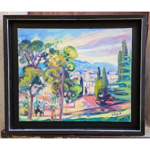 Landscape With Large Trees By Gérard Fagard 1938-2021