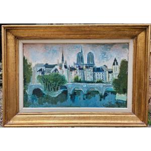Paris , La Seine, le Pont Neuf Par Boulkoff