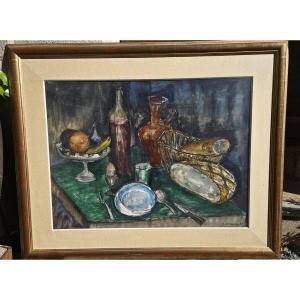 Composition sur une table par jean Claude IMBERT 1919-1993