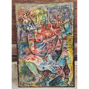 The Guitarist By Edmond Duplan 1910-1995