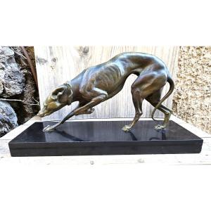 The Art Deco Bronze Greyhound, Signed