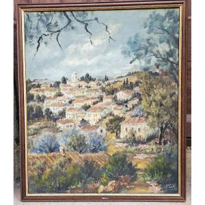 "the Village In Provence" By Félix Tisot (1909–1979)