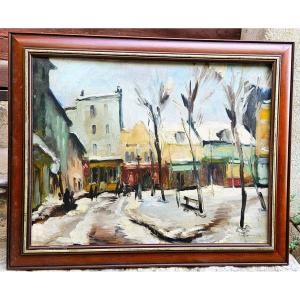 Montmartre In The Snow By Armand Drouant