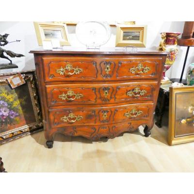 Beautiful And Rare Provençal Commode De Fourques XVIIIth In Walnut