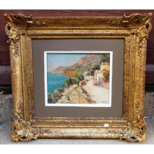 Mediterranean Seaside By Raymond Allegre 1857-1933