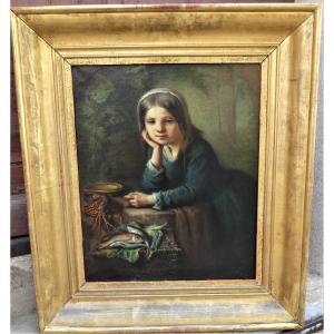 Child Portrait By Joseph Lamy 1819 - 1861